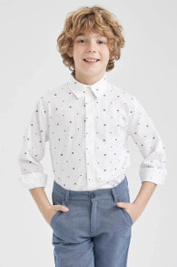 Erkek Çocuk Keten Görünümlü Uzun Kollu Gömlek Z2800a623sm