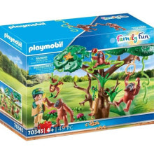 Игровой набор с элементами конструктора Playmobil Family Fun 70345 Среда обитания орангутанов