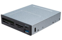 Устройства для чтения карт памяти akasa AK-ICR-33 кардридер Внутренний Черный, Серебристый USB 3.2 Gen 1 (3.1 Gen 1) Type-A