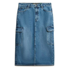 SUPERDRY Denim Cargo Pocket Midi skirt купить в интернет-магазине