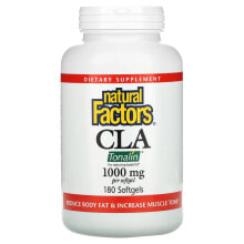 Natural Factors, CLA, смесь конъюгированной линолевой кислоты, 1000 мг, 180 мягких таблеток