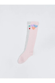 LCW Kids Desenli Kız Çocuk Diz Altı Çorap 2'li