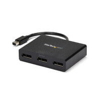 StarTech.com 3-Port Multi Monitor Adapter - Mini DisplayPort to DisplayPort MST Hub - Dual 4K 30Hz & 1x 1080p - Video Splitter for Extended Desktop Mode on Windows Only - mDP 1.2 to 3x DP - Mini DisplayPort - 3x DisplayPort - 3840 x 2160 pixels - Black - 