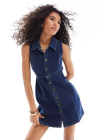 Nobody's Child Sinclair denim mini dress in blue купить онлайн