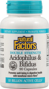 Prebiotics and probiotics natural Factors Acidophilus and Bifidus -- 10 billion cells - 90 Capsules