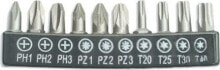 Биты для электроинструмента dedra bit set 10 pieces, 25mm: SL5.5,6.5, PH1 / 2-2 pieces, PZ1 / 2-2 pieces (18A07S11)