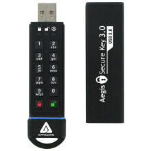 Apricorn Aegis Secure Key 3.0 USB флеш накопитель 30 GB USB тип-A 3.2 Gen 1 (3.1 Gen 1) Черный ASK3-30GB