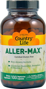 Витамины и БАДы Country Life Aller-Max Безглютеновый комплекс с кверцетин, бромелайн и витами - Не вызывает сонливости  100 вегетарианских капсулы