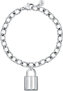 Modern steel bracelet with crystals Abbraccio SAUB12