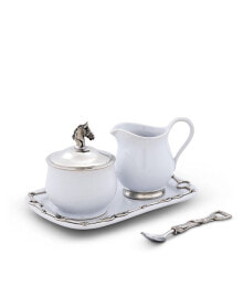 Vagabond House stoneware Sugar and Creamer Set 