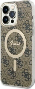 Guess Guess 4G MagSafe - Etui iPhone 14 Pro Max (Brązowy)