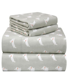 Pointehaven whimsical Printed Flannel Sheet Set, Queen