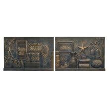 Wall Decoration DKD Home Decor Copper 60 x 4 x 40 cm (2 Units) (2 pcs)