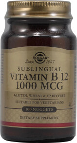 Витамины группы В Solgar Vitamin B12 Sublingual Витамин  B12 1000 мкг 100 таблеток под язык