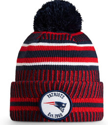 Мужская шапка синяя красная трикотажная New Era ONF19 New England Patriots Sport Knit Hat Blue Red