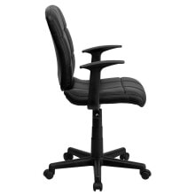 Flash Furniture mid-Back Black Quilted Vinyl Swivel Task Chair With Arms