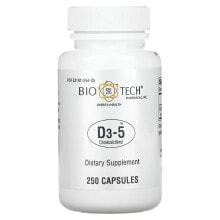 Витамин D bio Tech Pharmacal, Inc, D3-5 холекальциферол, 250 капсул