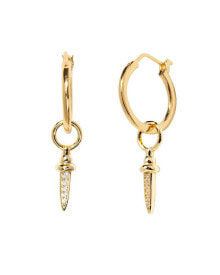 Купить серьги Little Sky Stone: Women's 14K Gold Plated Earrings Dagger Hoops