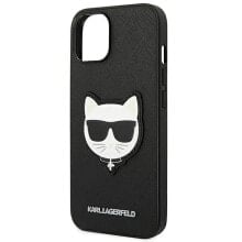 KARL LAGERFELD Klhcp14Msapchk iPhone 14 Plus15 Plus 6.7 Saffiano Choupette Head Patch phone case