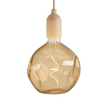 CREATIVE CABLES Textile Wood Hanging Lamp With Light Bulb 1.2 m