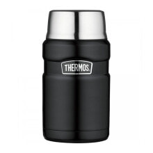 Термосы и термокружки стильный термос Thermos для еды с чашкой - матовый черный 710 мл