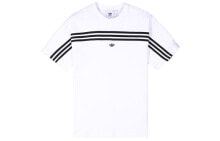 adidas originals三叶草 3-stripe Tee 胸前三条纹Logo刺绣短袖T恤 男款 白色 / Футболка adidas originals 3-stripe FM1529