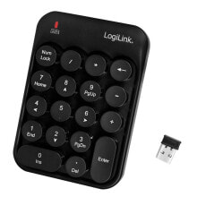 Клавиатуры logiLink ID0173 цифровая клавиатура Беспроводной RF Универсальная Черный