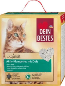 Купить наполнители для кошачьих туалетов Dein Bestes: Katzenstreu Aktiv-Klumpstreu mit Aloe Vera Duft, Exquisit, 6 l