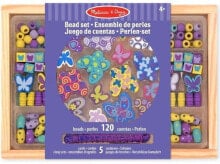 Бисер и товары для бисероплетения для детей melissa &amp; Doug Wooden stringing beads - butterflies (14179)