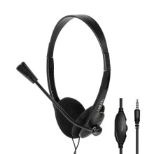 Stereo Headset mit Mikrofon schwarz Anschluss 3.5 mm Klinkenstecker integrierter - Headset