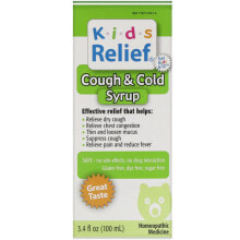Витамины и БАДы для детей Homeolab USA, Kids Relief, Cough & Cold Syrup, For Kids 0-12 Yrs, 3.4 fl oz (100 ml)