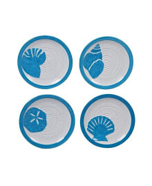 Certified International natural Canape Plates, Set of 4