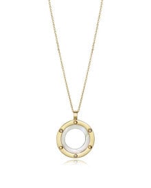 Колье Gold-plated necklace with a round Air pendant 15121C01012
