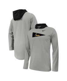 Nike big Boys Gray Iowa Hawkeyes Sideline Performance Long Sleeve Hoodie T-shirt