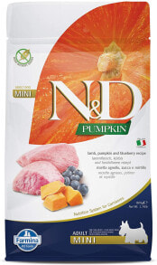 Сухие корма для собак farmina N&D Grain Free Adult Mini Pumpkin, Lamb & Blueberry for Adult Dogs of Small Breeds - Complete Food, Kilograms: 0.8 kg