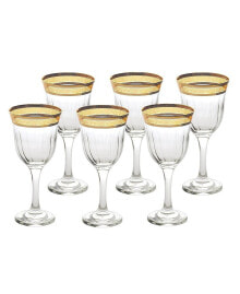 Lorren Home Trends loreen Home Trends Melania Collection Amber Red Wine, Set of 6
