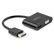 Компьютерные разъемы и переходники StarTech.com DP2VGAHD20 видео кабель адаптер DisplayPort HDMI + VGA (D-Sub) Черный