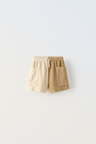 Colour block terry bermuda shorts