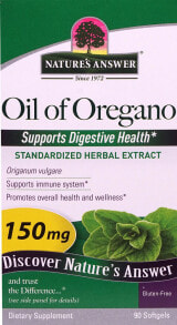 Растительные масла Nature's Answer Oil of Oregano Standardized Herbal Extract Масло орегано -- 150 мг -- 90 мягких желатиновых капсул