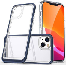 Hurtel Clear 3in1 etui do iPhone 13 mini żelowy pokrowiec z ramką niebieski