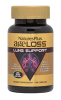 Витамины и БАДы для дыхательной системы naturesPlus AgeLoss Lung Support Безглютеновый комплекс для здоровой функции легких и реакции на воспаление 90 капсул