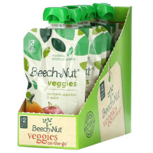 Детское пюре Beech-Nut, Veggies, Stage 2, тыква, цуккини и яблоко, 12 пакетиков по 99 г (3,5 унции)