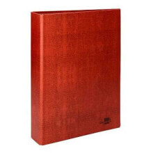 LIDERPAPEL 4 ring binder 40 mm mixed folio cardboard leather lined plastic compressor