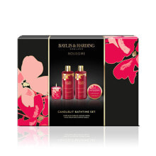 Body care gift set with cherry blossom candle 4 pcs