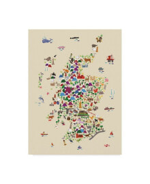 Trademark Global michael Tompsett Animal Map of Scotland For Children and Kids Beige Canvas Art - 37