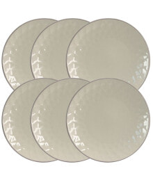 Tahitian Sand 6 Piece Salad Plate Set, Light Grey