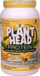 Сывороточный протеин Genceutic Naturals Plant Head Безглютеновый растительный протеин - 15 г белка на порцию - 30 порций с банановым  вкусом
