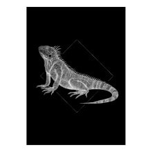 Wandbild Iguana Black