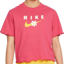 Child's Short Sleeve T-Shirt ENERGY BOXY FRILLY Nike DO1351 666 Pink