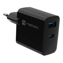 NATEC Ribera Gan 65W USB-A and USB-C wall charger